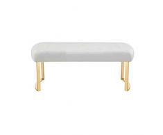 LXESWM Panca Ottomana Ottomano Banco Poggiapiedi Nordic Semplice Ferro Battuto Shoe Panchina Ecopelle Soggiorno Bedroom End Sgabello (Colore : White, Size : 100cm)