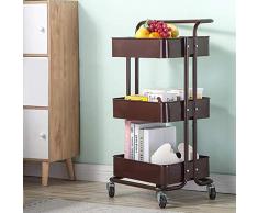 Vivarry Carrelli da Portata,Armadietti,Carrello da Cucina richiudibile,Carrelli portavivande,Carrello di Servizio,Home Carrello,Scaffalatura Mobile