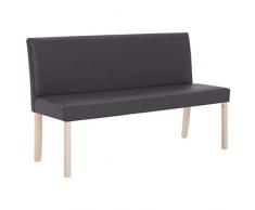 Festnigh Panca 2 Posti da Interno Moderna in Ecopelle Crema con Schienale,Panchina da Interno Ecopelle Moderna 139,5 x 54 x 85,5 cm