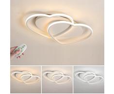 40W LED Plafoniera Doppio cuore a forma Design Lampada da soffitto Moderno Romantico Caldo interni Illuminazione per camera di nozze Camera da letto Stanza dei bambini Soggiorno Sala da pranzo Hotel , Bianco, dimmerabile con telecomando