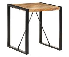 vidaXL Tavolo da Pranzo 70x70x75 cm in Legno Massello di Mango Grezzo