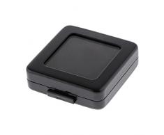 perfeclan Organizzatore di stoccaggio di pietre preziose in metallo Collana con ciondolo Vetrina da banco Vetrina con coperchio trasparente Espositore per , Nero