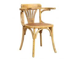 Biscottini Sedia Thonet 77x42x45 cm | Sedie legno massello | Sedie in legno da cucina | Sedie vintage (Legno grezzo)