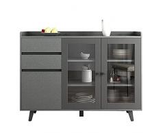 QINJIE Credenza Moderna a Buffet, dispensa a Buffet, armadietto da Cucina a Buffet, tavoli per Televisione con 1 vetrinetta e 2 cassetti, per Cucina, Sala da Pranzo