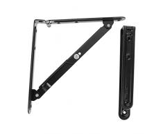 DOITOOL 2Pcs Partizione Staffa Ripiegare Scaffale Ripiano Pieghevole Supporto in Metallo Pieghevole Staffa di Mensola A Parete Staffa Tavolo Triangolo Scaffalature Staffe Staffa A