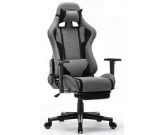 IntimaTe WM Heart Sedia da Gioco, Sedia da a Corsa, Sedia Gaming, Sedia da Ufficio ergonomica, Sedia per Computer, Sedia Girevole con poggiapiedi, Sedia Girevole con Schienale Alto, Grigio