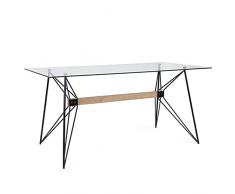 BIZZOTTO Yellowshop - Tavolo piano in vetro struttura in acciaio cm 160x80 modello PRIMARY
