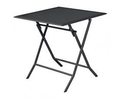 Gruppo Maruccia Tavolo Bar e Giardino in Alluminio Quadrato 60 x 60 Centimetri Tavolo in Alluminio Pieghevole Salva Spazio (Antracite)