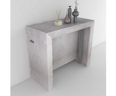 VE.CA-Italy Tavolo CONSOLLE Mercurio con Porta PROLUNGHE ALLUNGABILE da 40 A 300 CM, Cemento, ARREDO Cucina, ARREDO CASA