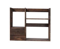 Mensole da Angolo TAO Scaffale da scrivania in Legno massello da scrivania Mini libreria for vetrinetta Retro Decorazione