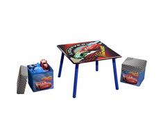 Disney - Set tavolo in legno e 2 sgabelli con contenitore Cars