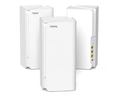 Tenda Nova MX15 Pro Mesh WiFi 6, Dual Band AX5400, copertura fino a 7.300 sq ft, CPU Tri-Core da 1,5 Ghz, porte Gigabit*3, connessione fino a 200 dispositivi, Alexa, 3 pezzi