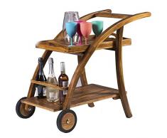 ZYFWBDZ Carrello per Bevande in Legno Massiccio - Carrello Pieghevole per Servizio Esterno Resistente agli Agenti atmosferici - Perfetto per Feste in Giardino
