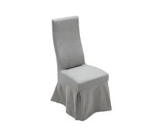 CLP Sedia BORKUM imbottita con schienale alto e foderata, struttura in rovere, dal design elegante, nastri decorativi - VARIA SCELTA DI COLORI grigio