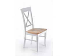 acerto 20139 Sedia Pisa per Tavolo da Pranzo in faggio Senza Imbottitura * Legno massello * * Oliato * Fatto a Mano | Sedia da Cucina di Campagna Senza braccioli | Robusta Sedia da Soggiorno in Legno