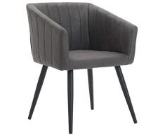 Duhome Sedia Imbottita Poltrona Lounge Design Retro con Piedini in Metallo 8103B Colore:Blu Materiale:Velluto Vintage