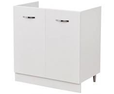 Shally Dogan Mobile Sottolavello per Cucina 2 Ante componibile Mobiletto base da 80 per lavello (80 x 50 x 85 cm, Bianco)