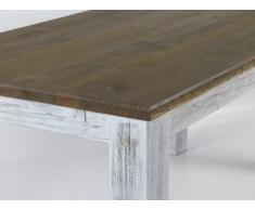 Brasil mobili tavolo da pranzo 'Rio classico' 177 x 90 cm, in legno di pino massiccio, colore bianco antico - rovere anticato