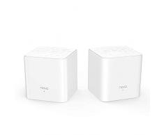 Tenda Nova MW3 WiFi Mesh, AC1200 Dual Band Con Copertura Fino a 200MQ, 2 Porte Gigabit Ethernet, App Controllo in Italiano, Organizza la Rete, Parental Control, Confezione da 2 Pezzi