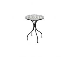 Estosa - Tavolo Da Giardino Amalfi, Tavolo Rotondo Stile Mosaico, Struttura In Acciaio Con Top In Ceramica, Tavolo Da Esterno, Arredo Giardino, 55 X H.71 Cm (Amalfi)