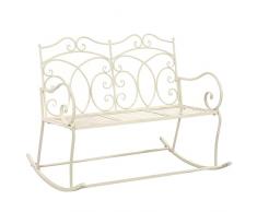 vidaXL Panchina da Giardino Stile Accattivante Funzionale Ampia Resistente Comoda Decorativa Elegante Panca Seduta Sedia 104 cm Ferro Bianco Anticato