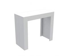 VE.CA-ITALY TAVOLO CONSOLLE ALLUNGABILE FINO A 2 MT CUCINA, IN DIVERSE COLORAZIONI, ARREDO CUCINA, ARREDO CASA (BIANCO FRASSINATO)