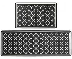 Pauwer 2 tappetini da cucina antifatica comfort resistenti antiscivolo impermeabili antimacchia tappeto da cucina tappeto e tappeti (44 x 70 cm + 44 x 120 cm)