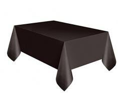 Unique Party 5096 - Tovaglia Plastificata Nera, 2,74 m x 1,37 m