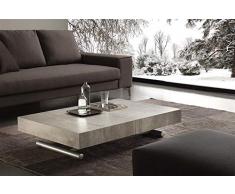 Emporio3 Tavolino trasformabile allungabile - K2, Piano Cemento, Gambe Alluminio