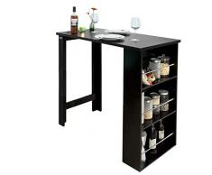 SoBuy Penisola cucina Tavolo alto bar L112*P57*A106cm FWT17-SCH (Nero)