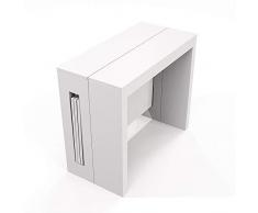 JOYSHOP s.r.l. Tavolo Consolle Trasformabile Allungabile Estensibile 120 cm di Larghezza, Prodotto Full Made in Italy, Non di importazione, 10 posti a tavola Comodamente seduti, Bianco