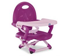 Chicco Pocket Snack Rialzo Sedia Per Bambini 6 Mesi - 3 Anni (15 Kg), Seggiolino Pappa Alzasedia Da Tavolo Portatile E Regolabile, Violetta, ‎36 x 34 x 49 Cm