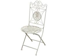 Biscottini Sedie da Giardino in Ferro Battuto 96x39x39 cm - Sedie da Esterno Vintage - Arredo Giardino e Terrazzo - Sedia Ferro Battuto Rustica