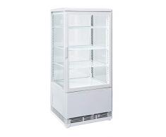 VETRINA REFRIGERATA ESPOSITIVA 4 LATI IN VETRO BIANCA 78 LT cm 42,8x38,6x96