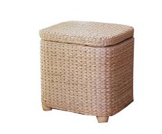 Stoccaggio poggiapiedi cubo poggiapiedi in Legno massello Intreccio poggiapiedi Divano tavolino Versatile panchina Cura Facile 2 Stili 29 * 23 * 27 cm