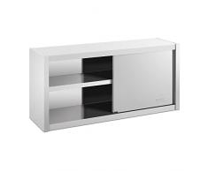 Royal Catering Pensile In Acciaio Inox Con Ante Scorrevoli Da Cucina RCSSWC-120X45-S (120 x 45 x 60 cm, 600 kg)