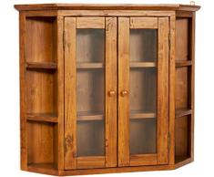 Biscottini Vetrina vetrinetta bacheca piattaia espositore in legno noce shabby a muro da parete da appendere da collezione vintage L86XPR21XH75 CM Made in Italy