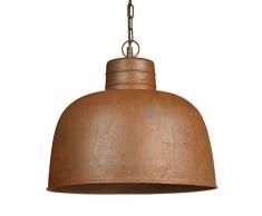 Relaxdays Lampadario a Sospensione, Lampada Sospesa da Soffitto, Vintage, Effetto Ruggine, H x D: 120 x 40 cm, Marrone