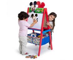 Delta Children TE87509MM Cavalletto Doppia Faccia in Legno Mickey Mouse, Rosso/Blu, 55.88x55.88x115.70 cm