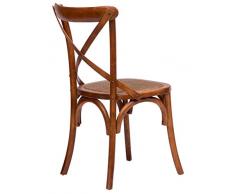 Biscottini INTERNATIONAL ART TRADING Sedia Thonet | Sedia in legno da cucina | sedia vintage con seduta rattan | Sedia legno scuro