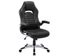 IntimaTe WM Heart Sedia Gaming, Sedile Schienale Alto PU Sedia Esecutiva Sedia da Ufficio con Disegn Ergonomia, Bracciolo Regolabile Nero