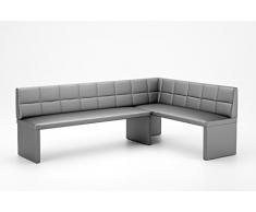 MyStyleWood Marta - Panca angolare da cucina con angoli imbottiti, in ecopelle, facile da pulire, struttura in legno, 196 x 142 cm, destra