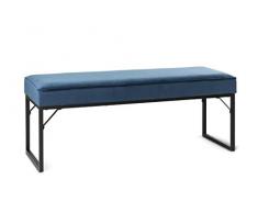 LIFA LIVING Panca per Interni, Ottomana Imbottita per Camera da Letto, Soggiorno, Panchina Foderata in Velluto, per 2 Persone (Blu)