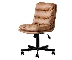 XIaoHESHop Pelle PU Sedia da ufficio, metà secolo Sedia da scrivania con ruote, Regolabile Girevole e rotante Sedia operativa, Sedia imbottita per ufficio casa studio camera da letto