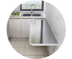 Tavolo Galleggiante Pieghevole Tavoli da Parete Pieghevoli da Cucina Scrivania Galleggiante Ripiano in Acciaio Inossidabile Tavolo da Taglio Pieghevole per Verdure Console da Parete, Dimensioni Multi