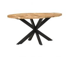 vidaXL Tavolo da Pranzo 160x90x75cm in Legno Massello di Mango Grezzo