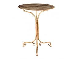 Biscottini tavolo rotondo da giardino in ferro battuto | Tavolo da esterno 60,5x60,5x77,5 | Arredo giardino resistente di finitura robusta e resistente