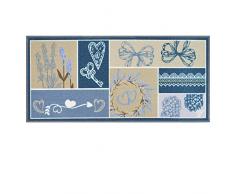 OLIVO.shop | SURF Tappeto cucina antiscivolo e lavabile stampato, passatoia multiuso colorata, 6 disegni varie misure (50x180 cm, BLU)