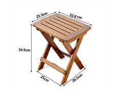 TangMengYun Sedia Pieghevole di Modo Sedia di bambù Portatile Piccola Sedia di Svago Sedia Esterna di Legno massiccia Solida Creativa Semplice (Color : Brown, Size : 32.8 * 25.5 * 34.5cm)