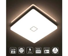 öuesen 24W LED Lampada Plafoniera impermeabile a soffitto sottile Bianco naturale 4000K per soggiorno Sala da pranzo Camera da letto Bagno Cucina Balcone Corridoio